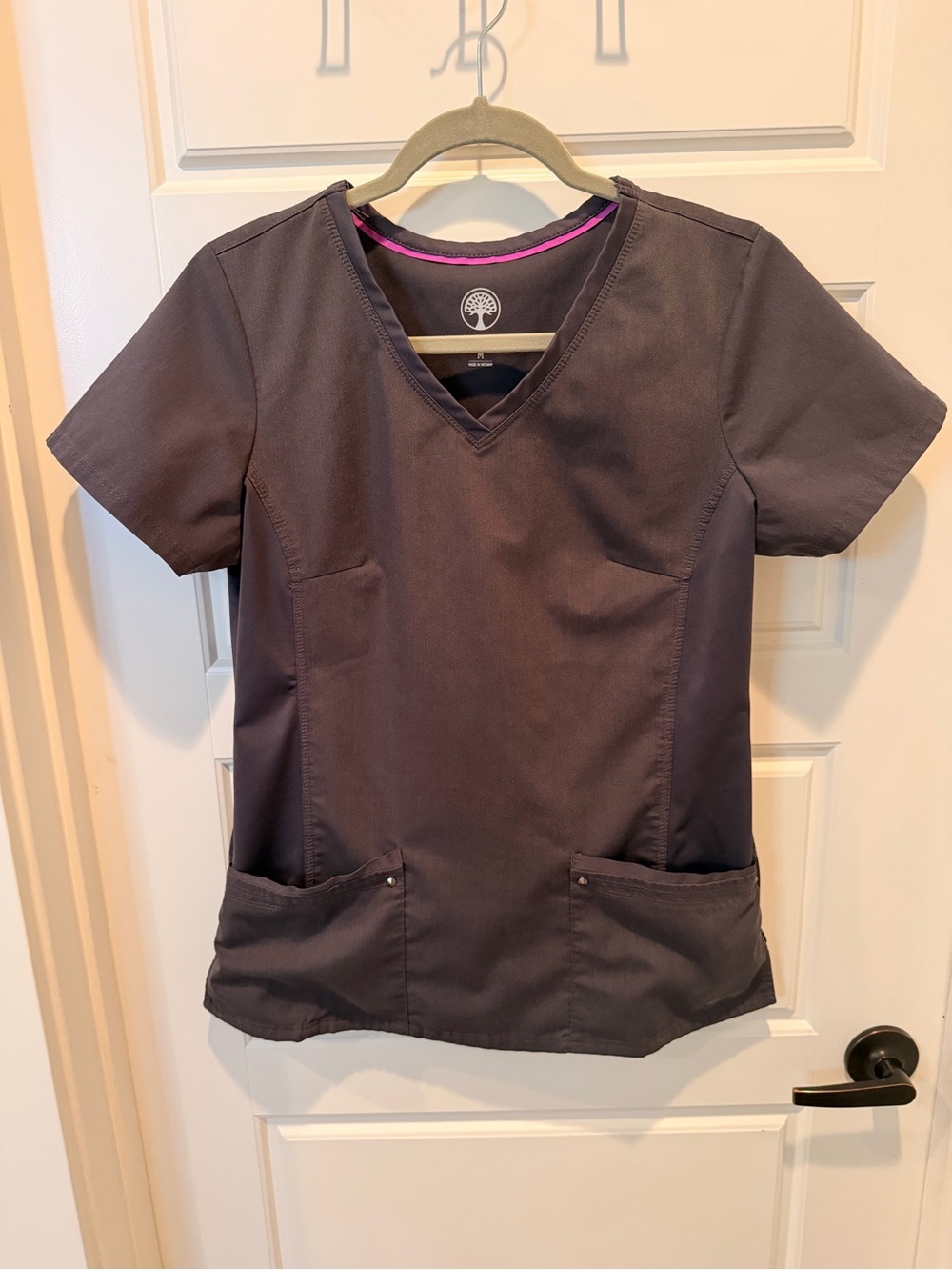 Women’s V-Neck Medical Top - Charcoal Gray